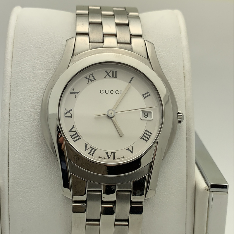 Gucci Unisex Silver Dial Stainless Steel Bracelet Watch 11711828