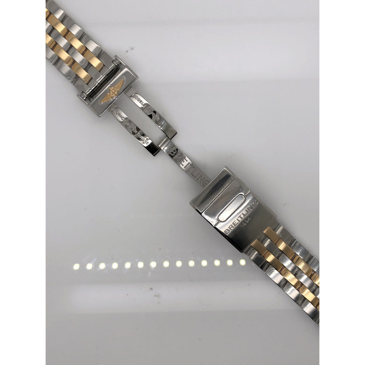 Breitling Two Tone Stainless Steel Strap Deployment Buckle 18-16mm 376C