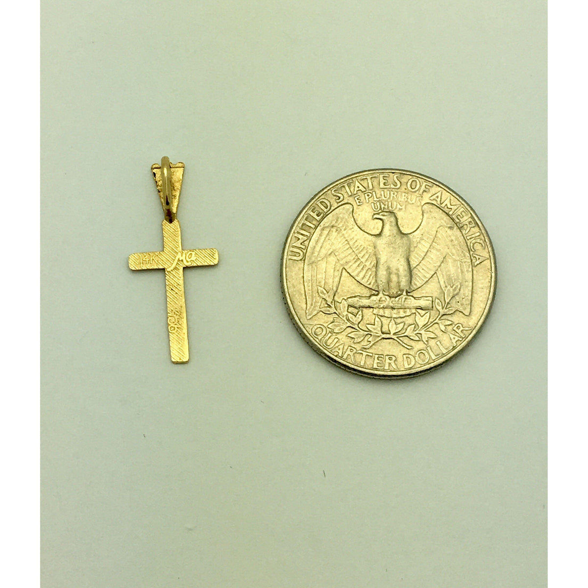 CHARJ016 14K Yellow Gold Cross Charm