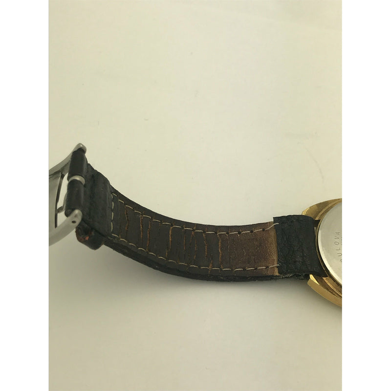 Bulova Men's Quartz Solid State Stainless Steel Black Leather Strap Watch