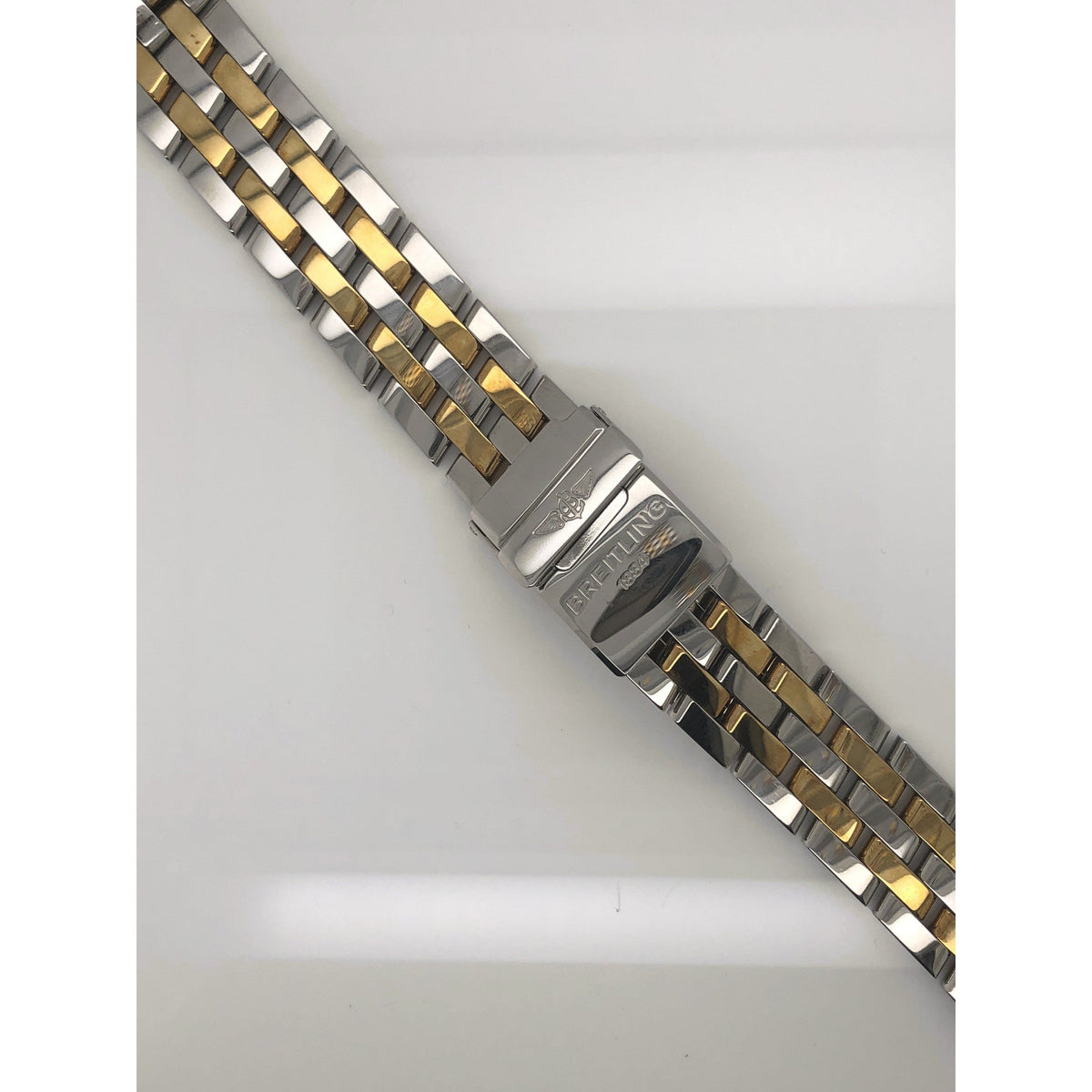 Breitling Two Tone Stainless Steel Strap Deployment Buckle 19-18mm 340D