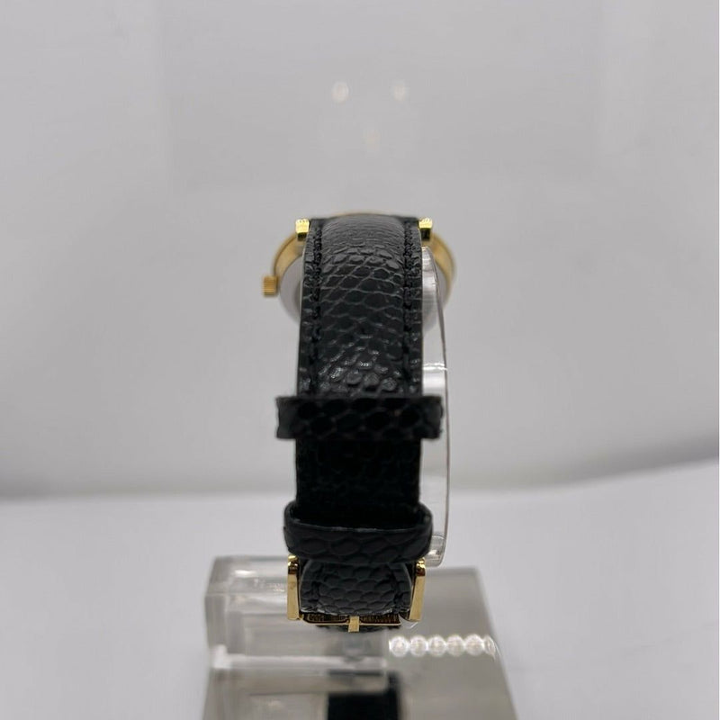 Movado Museum Classic Ladies Black Dial Black Leather Strap Watch 0605655