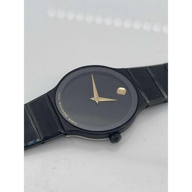 Movado Ladies Black Dial Black Stainless Steel Bracelet Watch 8440881A