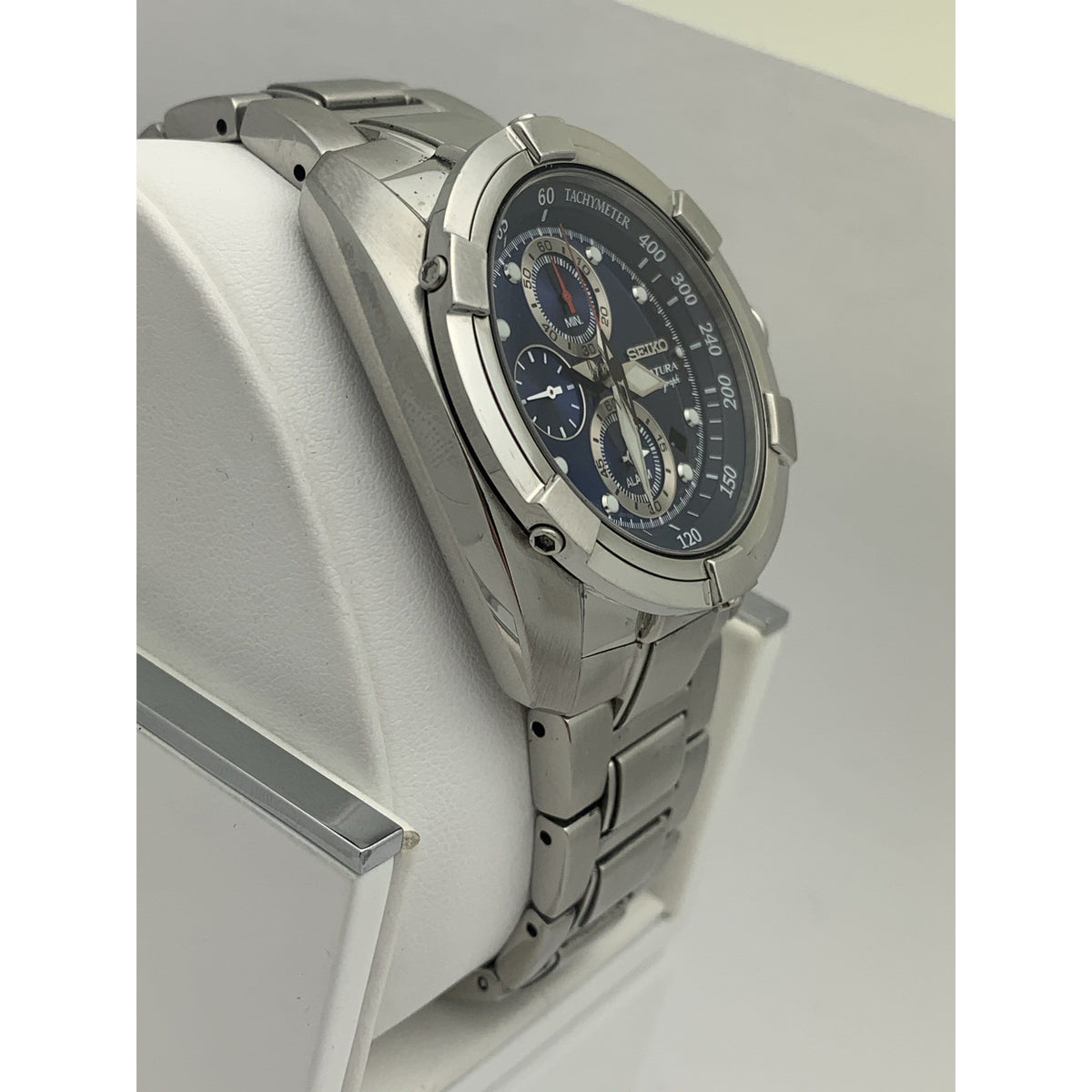 Seiko Velatura Men's Blue Dial Stainless Steel Chrono Watch SPC071