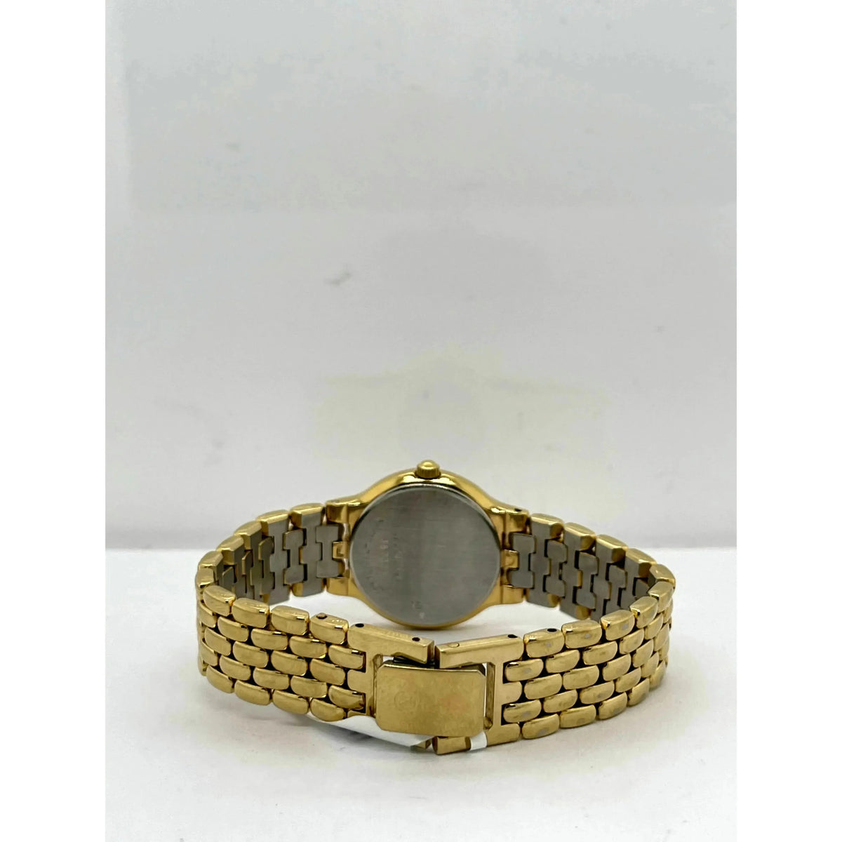 Movado Ladies Black Dial Yellow Gold Tone Bracelet Watch 0600711