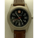 Wenger SAK Ladies Black Dial Brown Leather Strap Quartz 50M Watch 0600