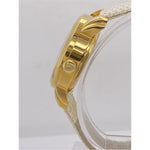 Akribos Ladies Yellow Gold Tone Skeleton Dial Beige Leather Strap Watch AK431YG