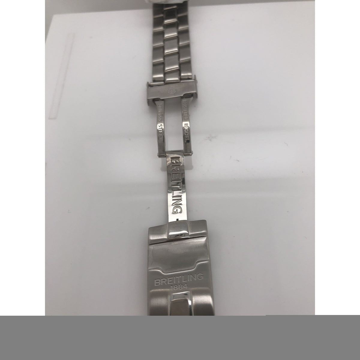 Breitling Silver Stainless Steel Strap Deployment Buckle 18-16mm 824A