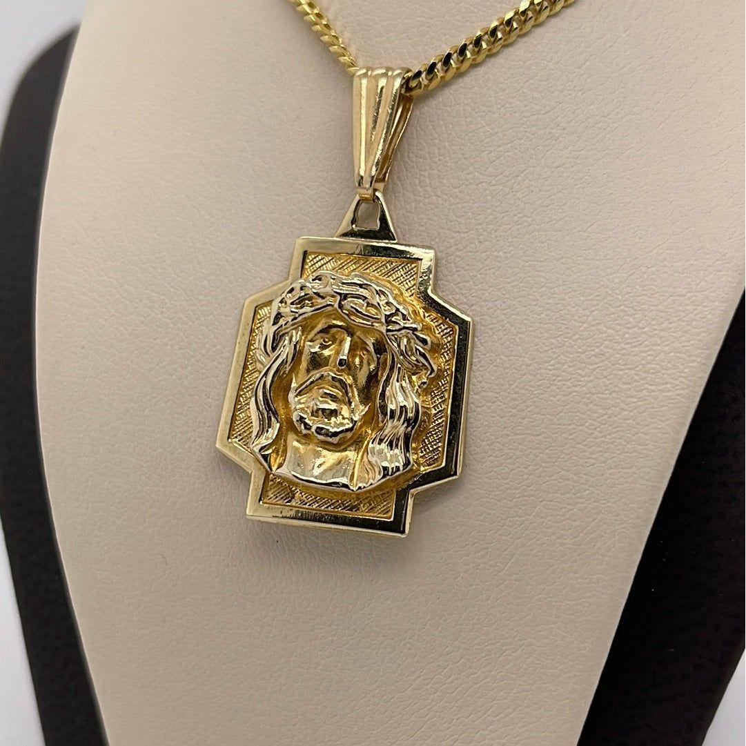 14K Yellow Gold Jesus Charm Pendant P052