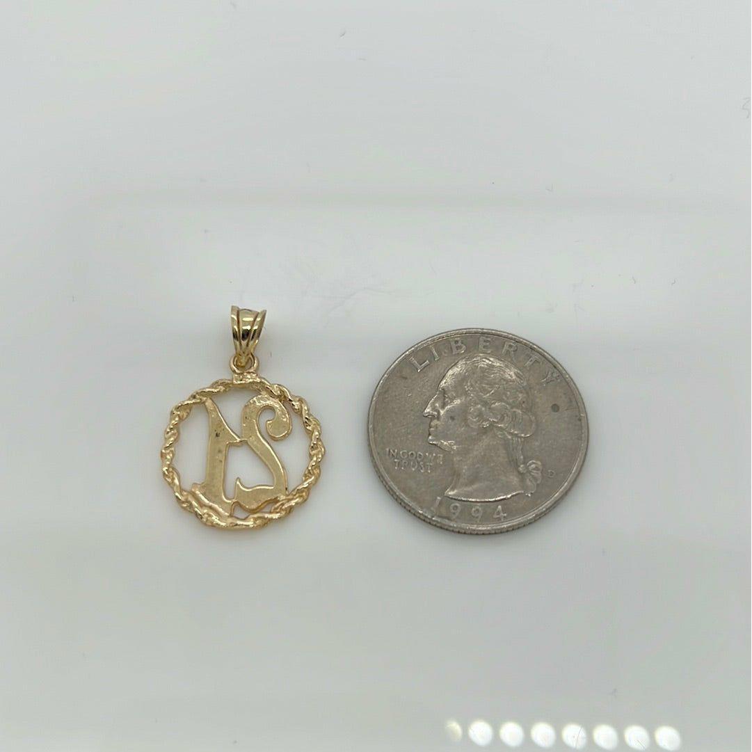 14K Yellow Gold #21 Charm Pendant P022