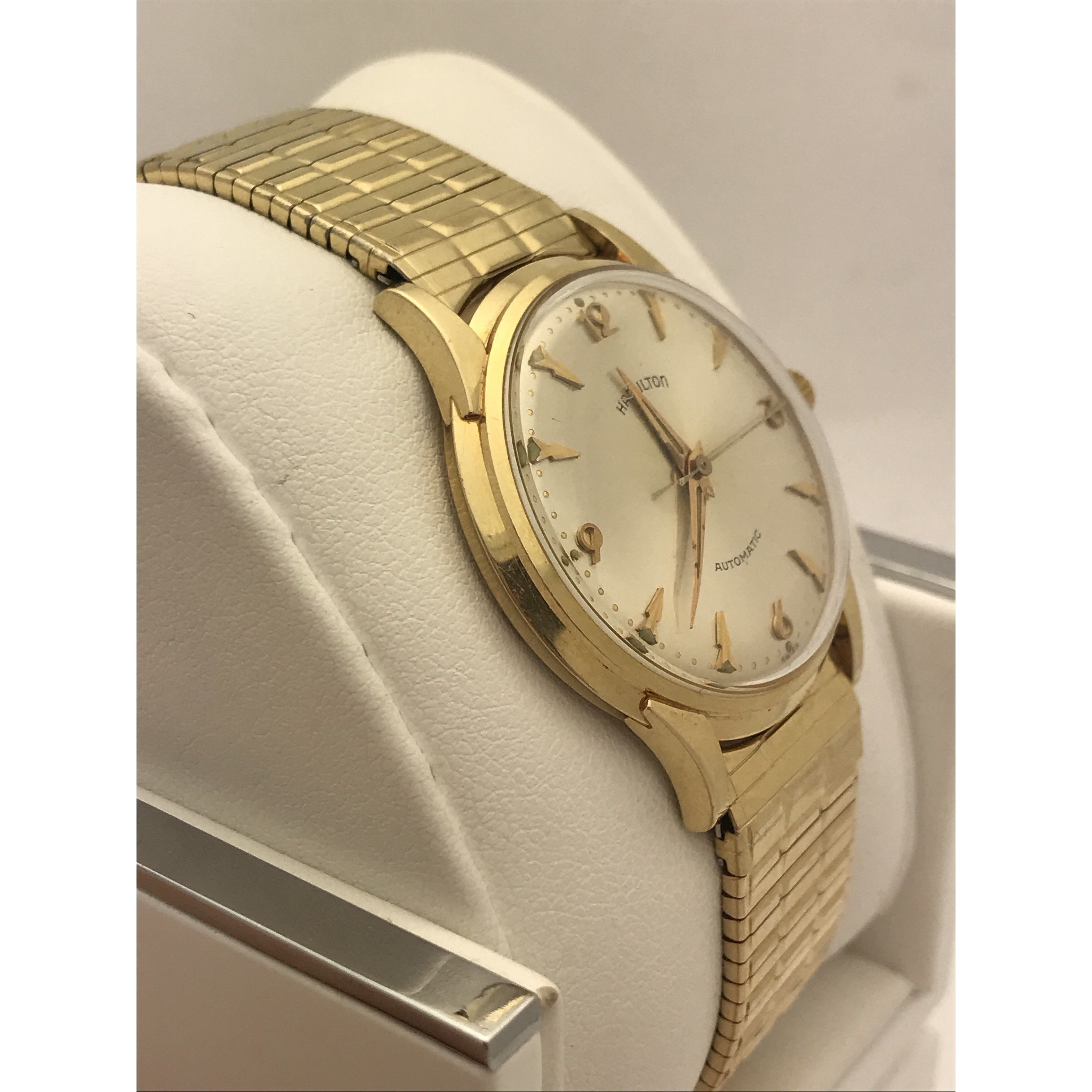 Hamilton Men's 14K Gold Case Swiss Automatic Champagne Dial Watch