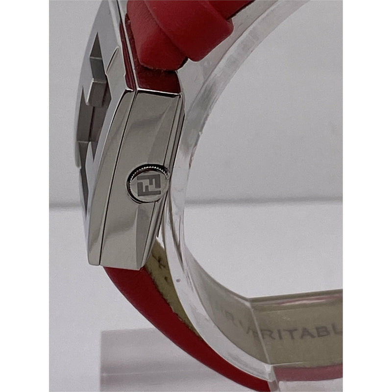 Fendi Red Dial Red Leather Strap Watch FOW850
