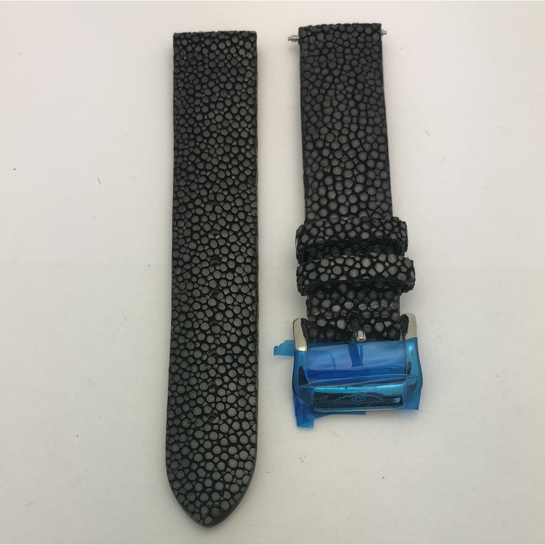 STPBL18MM004 Invicta Black Genuine Stingray Strap OEM With Stainless Steel Buckle