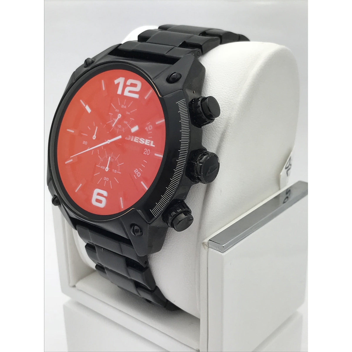 Diesel Men's Overflow Chrono Black Dial Black Ion Plated Watch DZ4316
