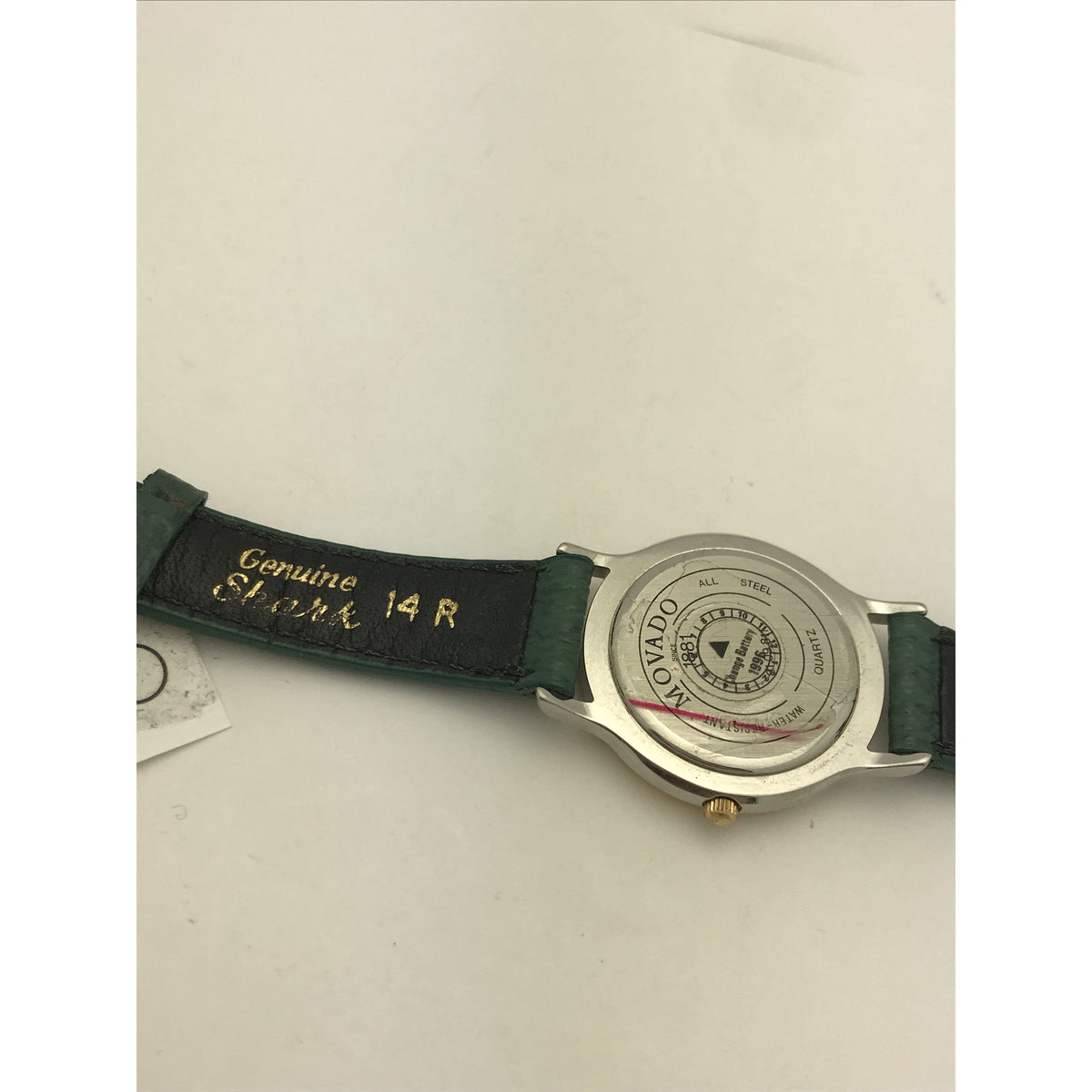 Movado Ladies White Dial Turquoise Genuine Shark Strap Watch 0290379