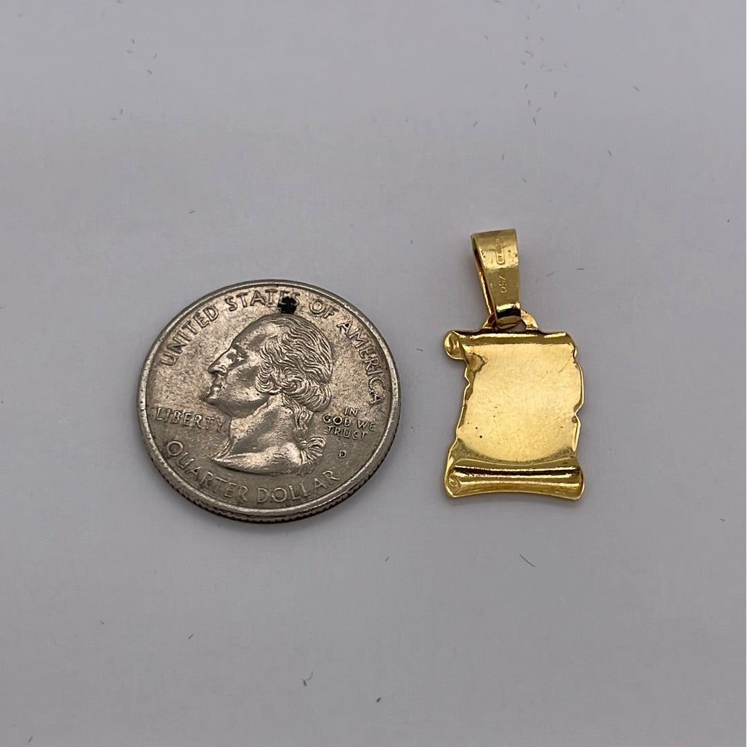 14K Yellow Gold Diploma Charm Pendant P046