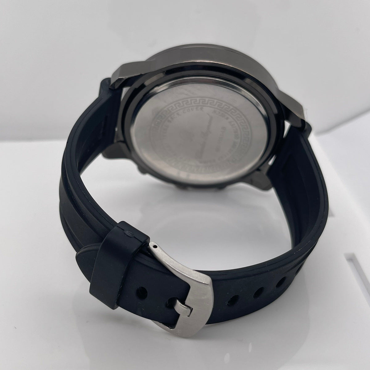 Charles Raymond Men's Black Dial Black Rubber Strap Quartz Watch 5151-LB