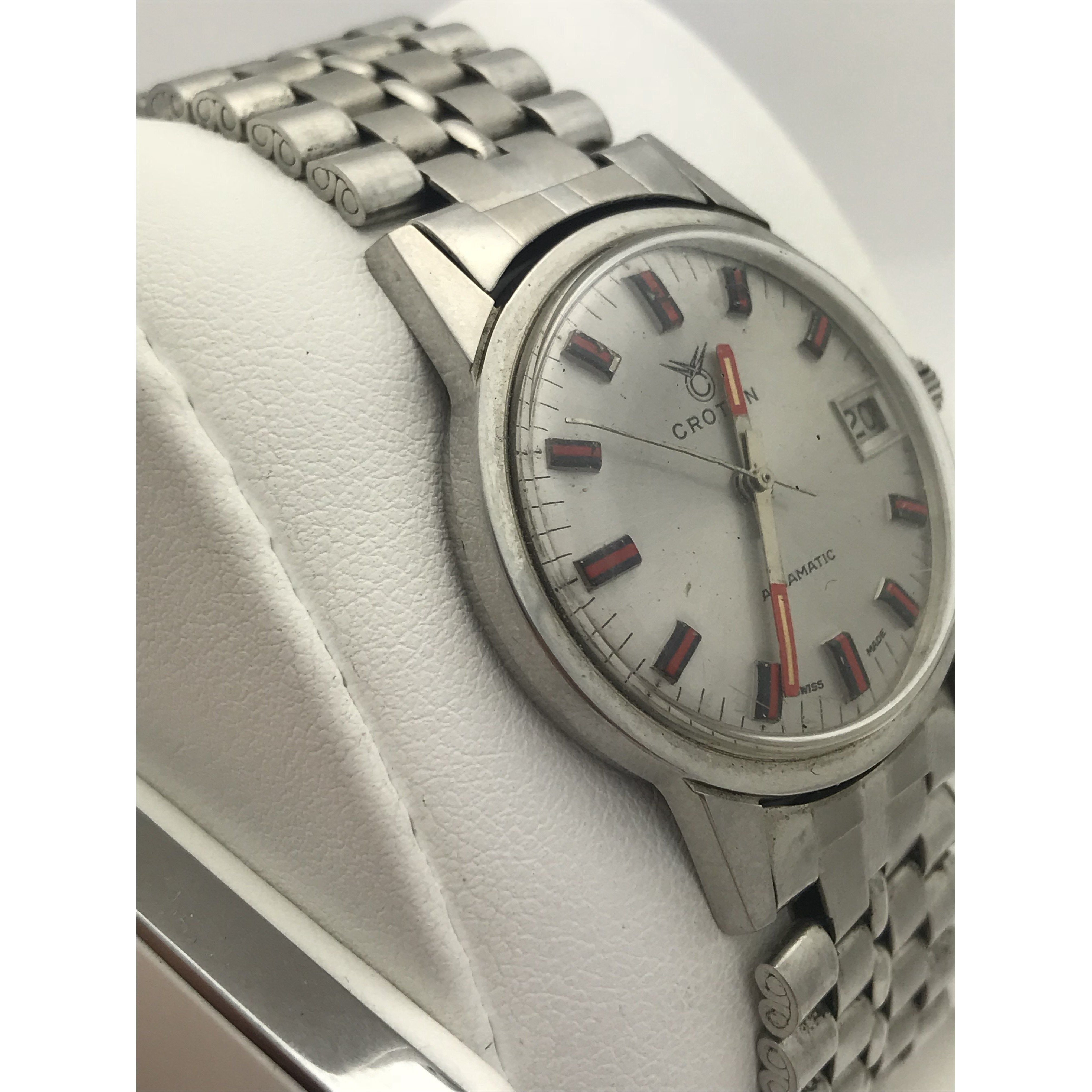Croton Aquamatic Men's Silver Dial Stainless Steel Watch 51882