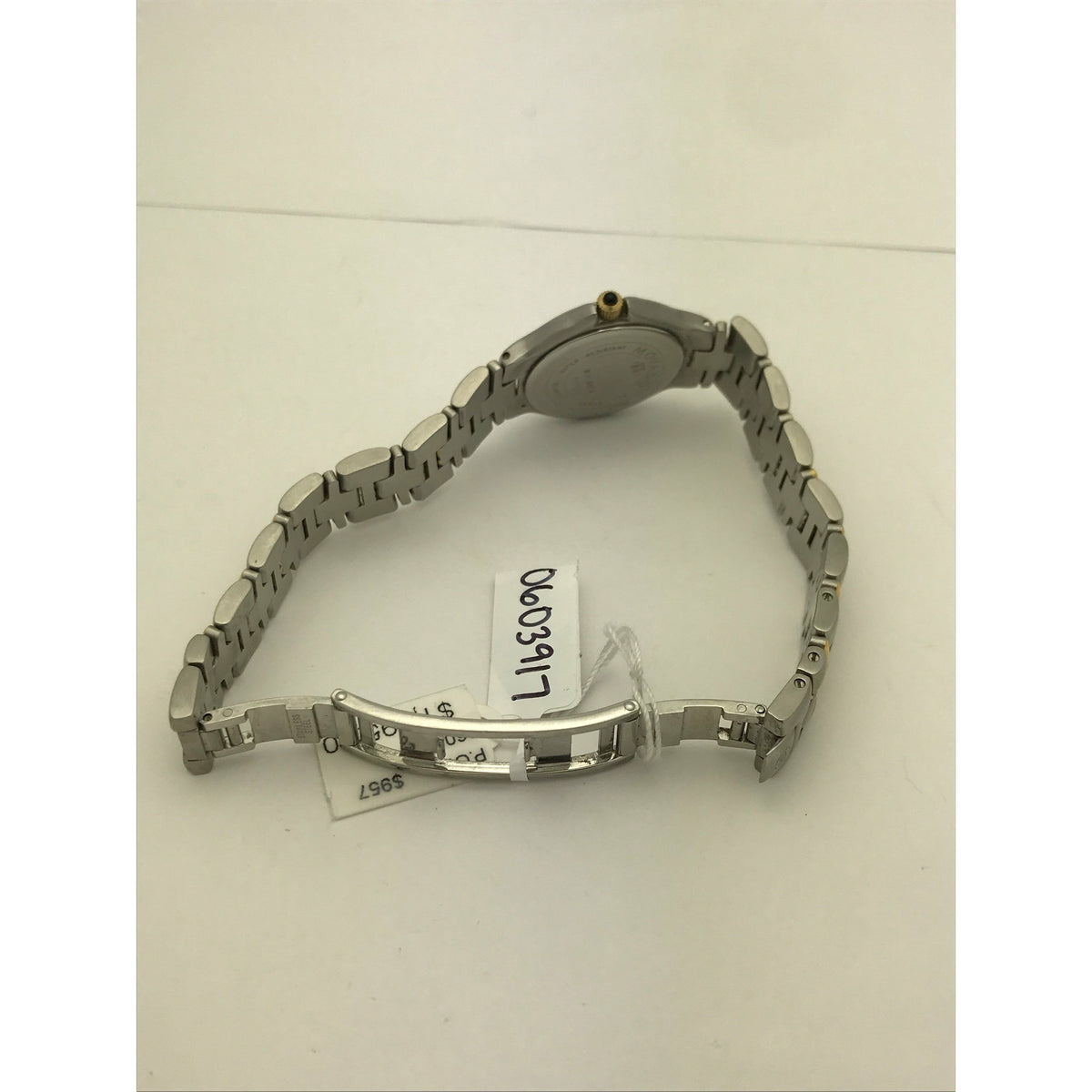 Movado Ladies White Dial Two Tone Stainless Steel Bracelet Watch 0603917
