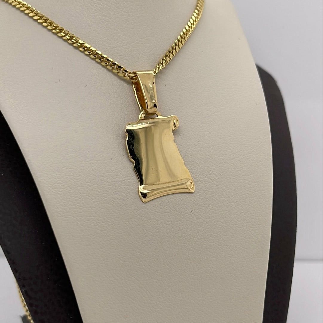 14K Yellow Gold Diploma Charm Pendant P046