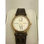 Movado Ladies White Dial Brown Leather Strap Watch 0604752