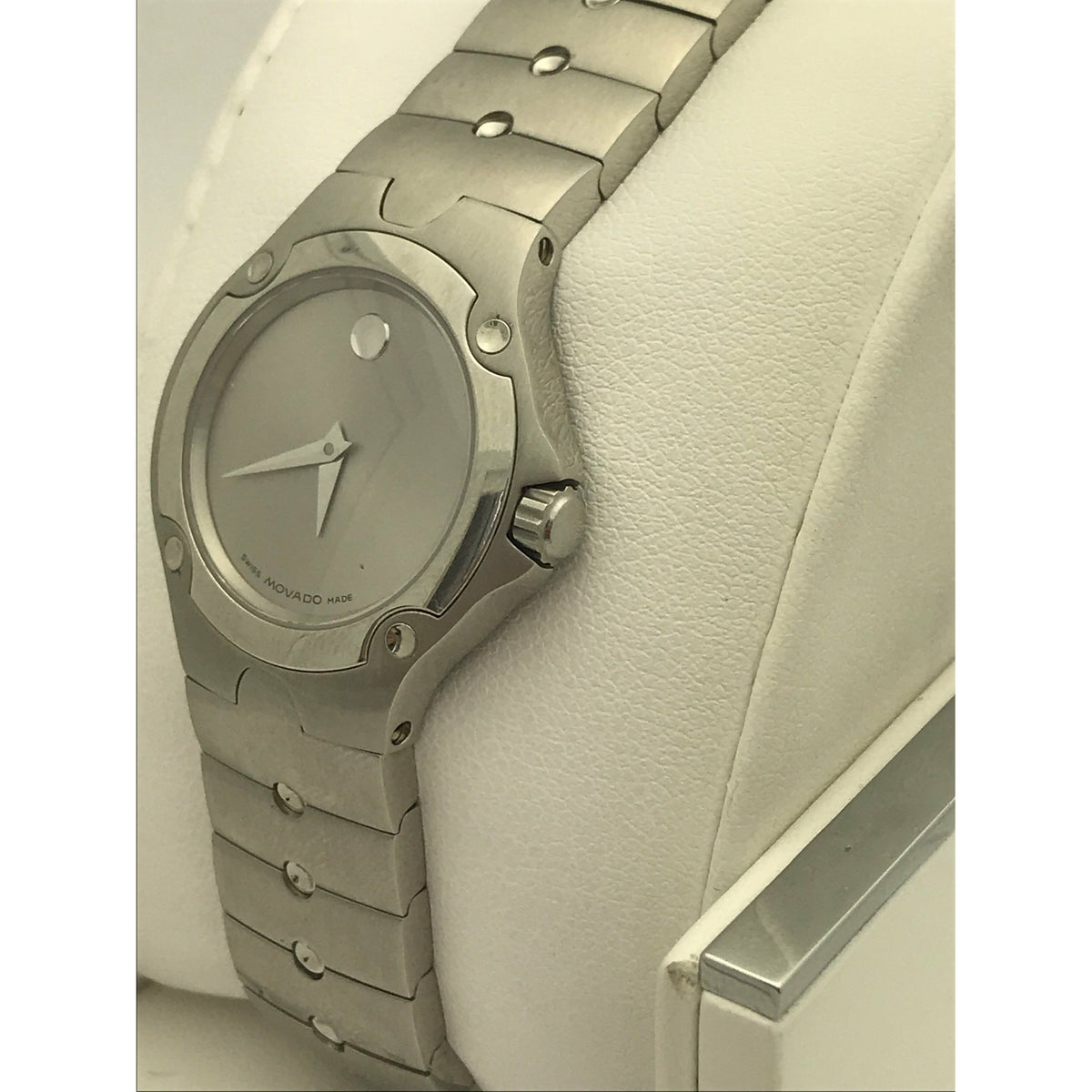 Movado Ladies Silver Tone Dial Stainless Steel Bracelet Watch 0604481