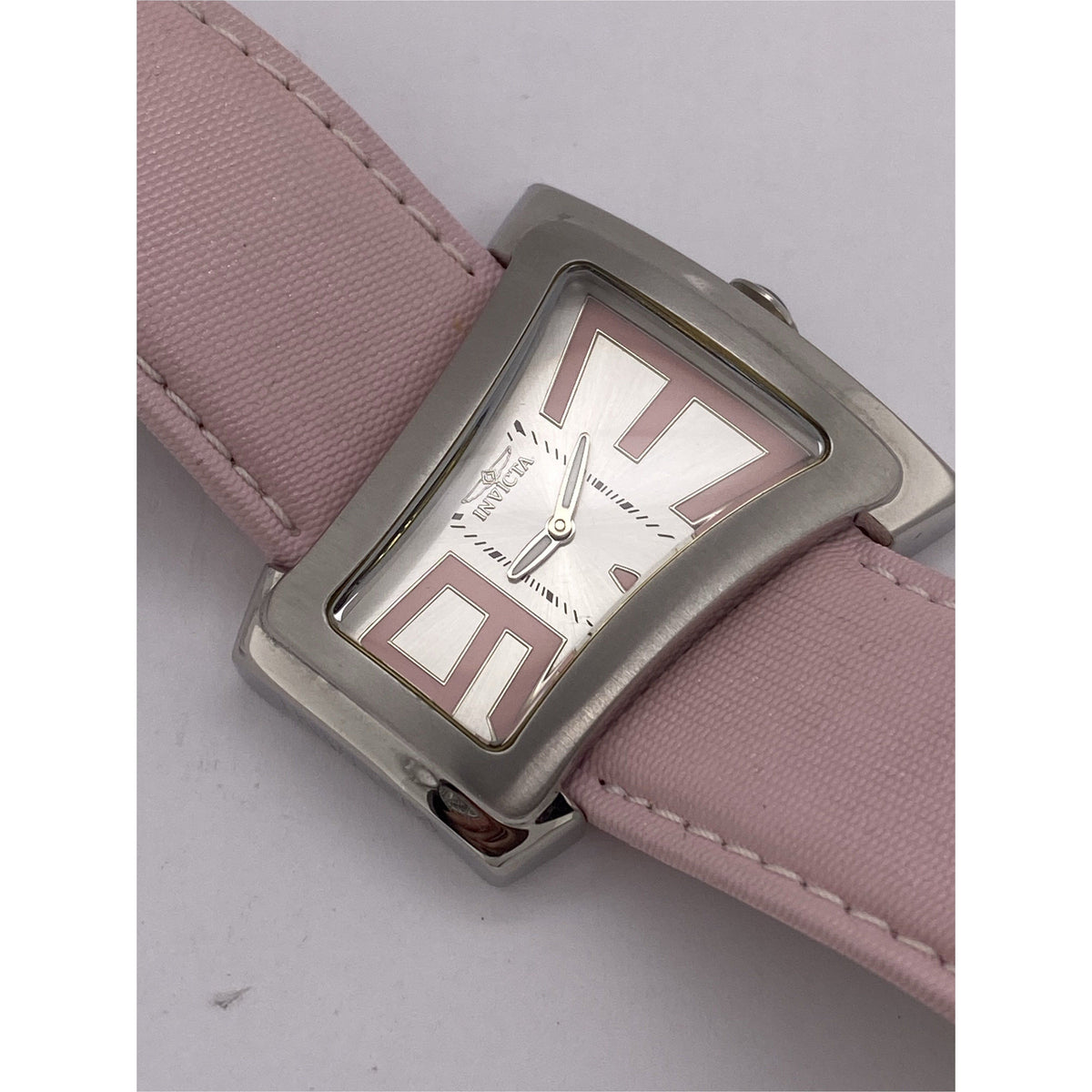 Invicta Ladies Silver Dial Pink Leather Strap Watch 2198