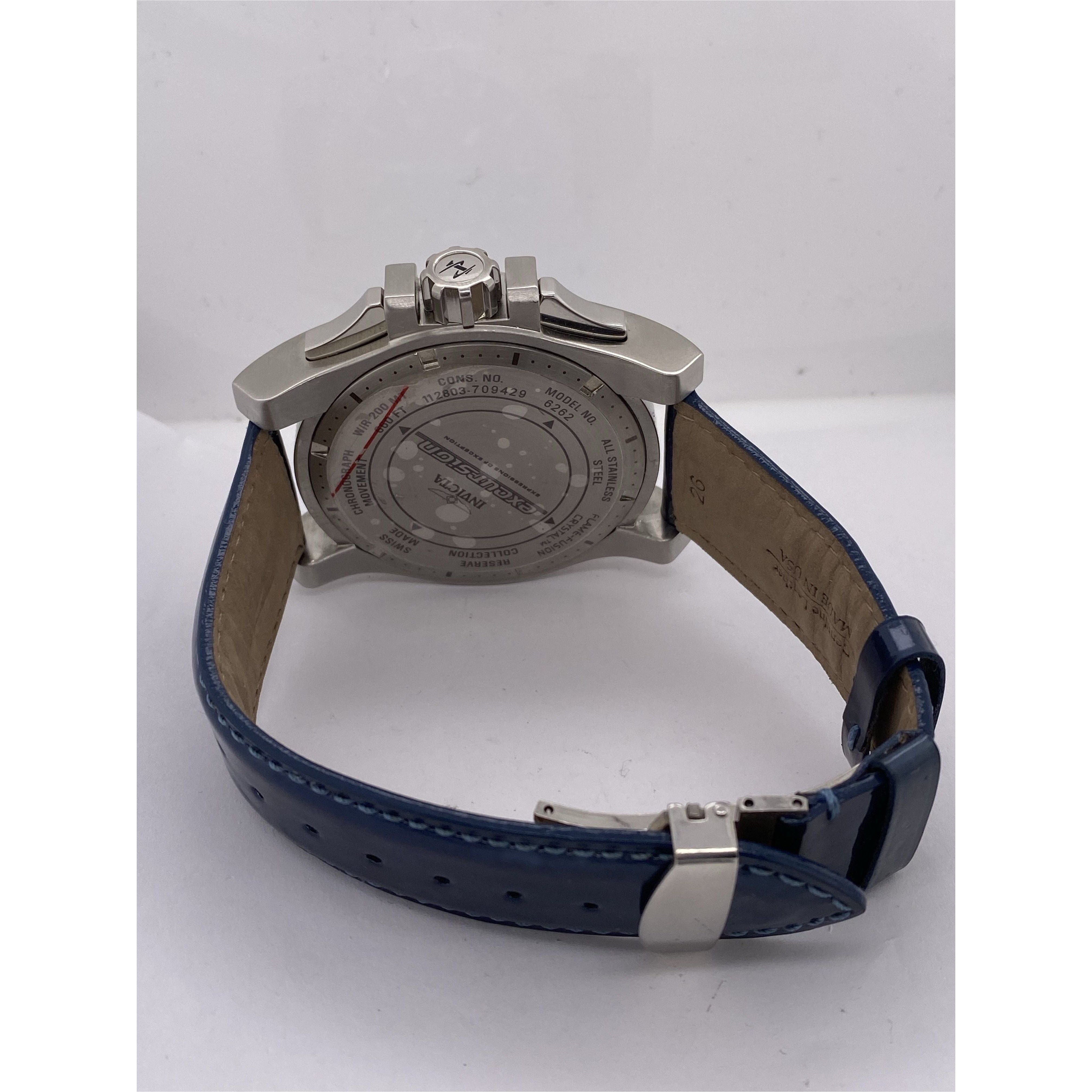 Invicta Reserve Excursion Men's 200M Black Dial Blue Leather Invicta Reserve Excursion Men's 200M Black Dial Blue Leather