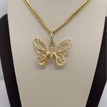 14K Yellow Gold Butterfly Charm Pendant P015