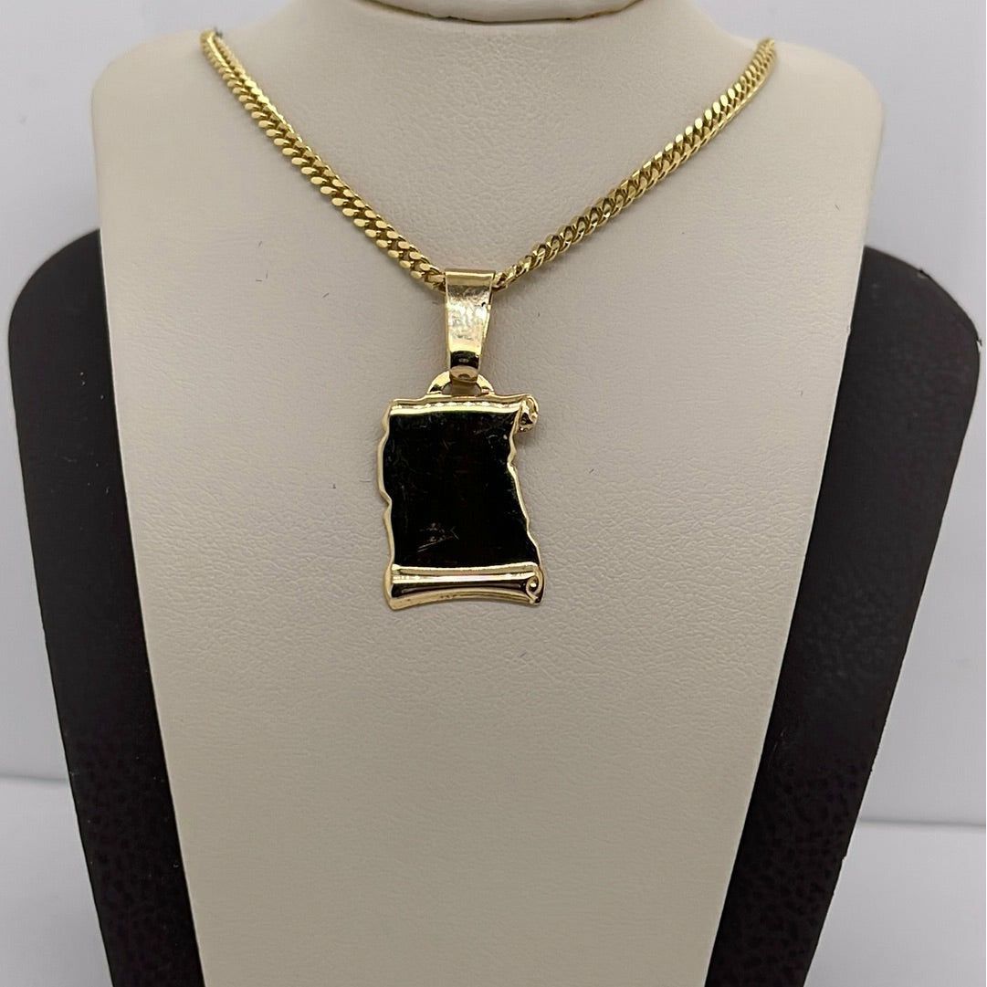 14K Yellow Gold Diploma Charm Pendant P046