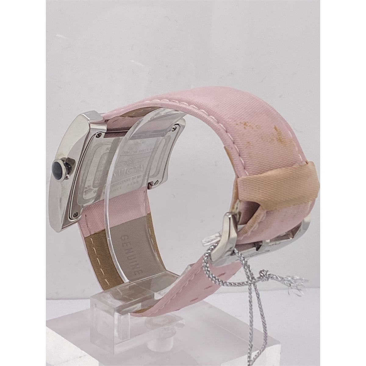 Invicta Ladies Silver Dial Pink Leather Strap Watch 2198