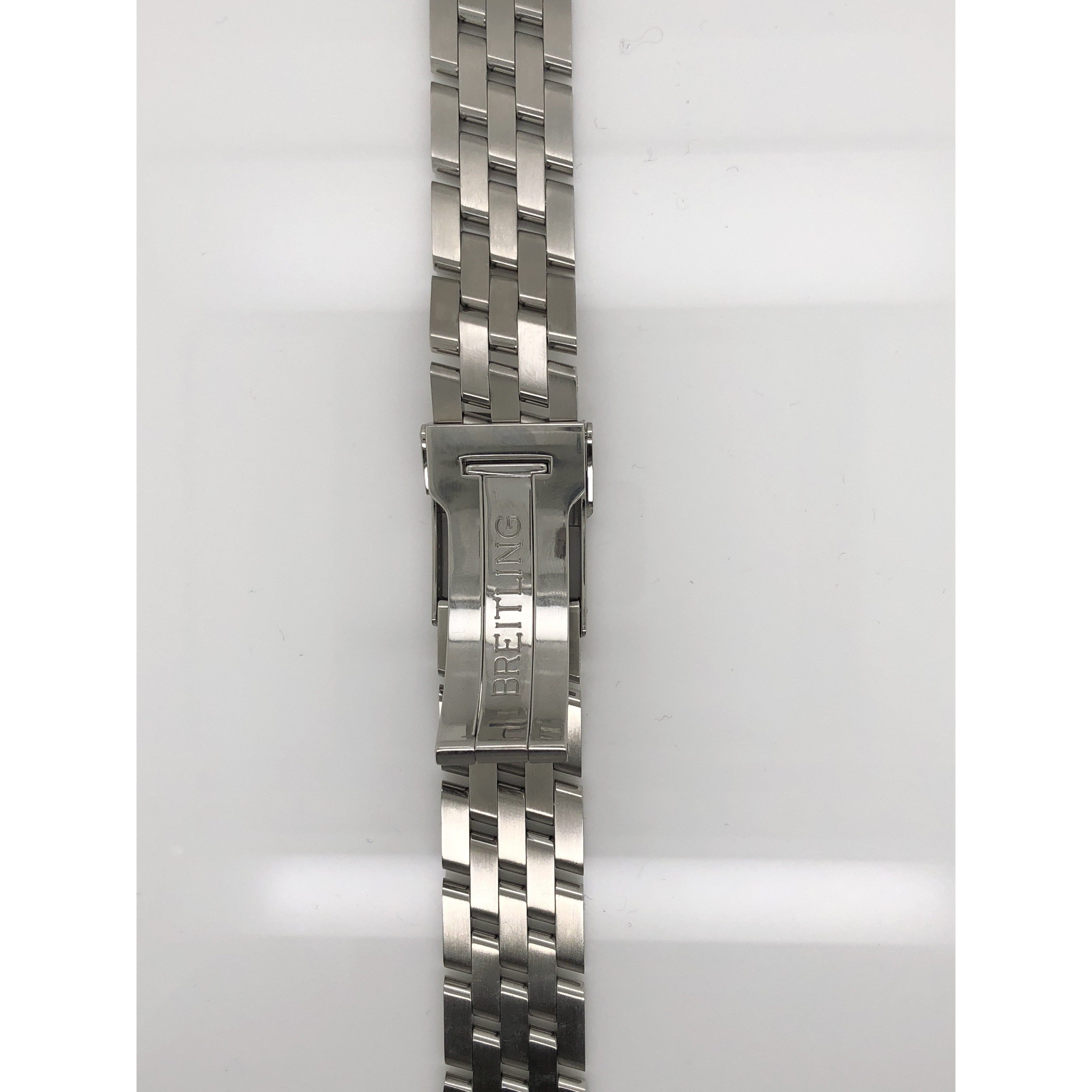 Breitling Pilot Silver Stainless Steel Band Strap Bracelet 20-18mm