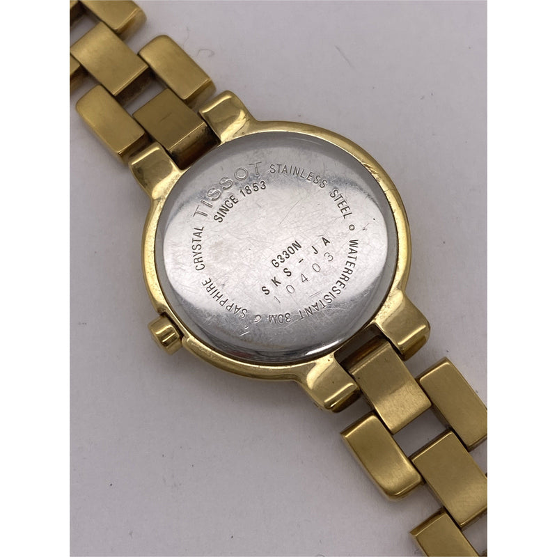Tissot Ladies Mother of Pearl Dial Yellow Gold Tone Stainless Steel Bracelet Watch 10403