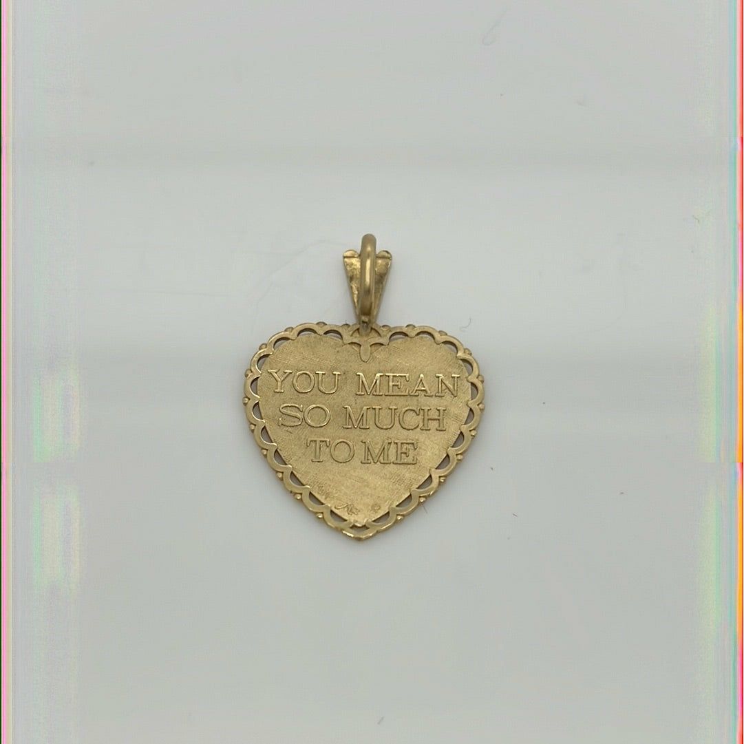 14K Yellow Gold For My Wonderful Sister Charm Pendant P019