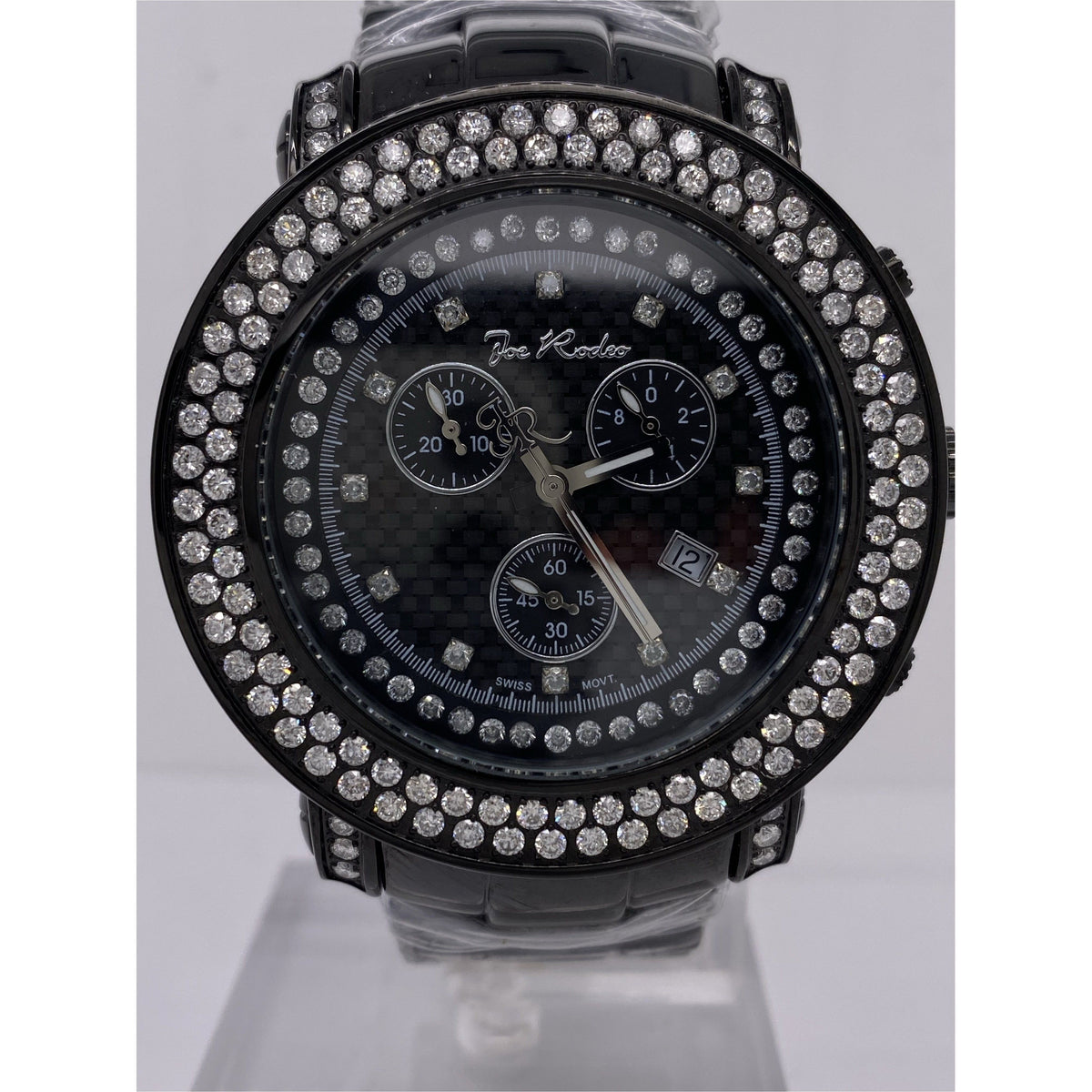 Joe Rodeo Men's Black Dial Black Stainless Steel Bracelet 120 Diamond 4.75 CT Watch JJU80