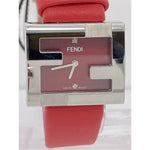 Fendi Red Dial Red Leather Strap Watch FOW850