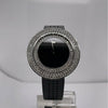 Movado Unisex Diamond Bezel Black Dial Black Rubber Strap Swiss Quartz Watch 0606507