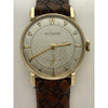 Le Coultre Vintage Swiss Sub Second 10K Gold Filled Mechanical Brown Leather Strap Watch