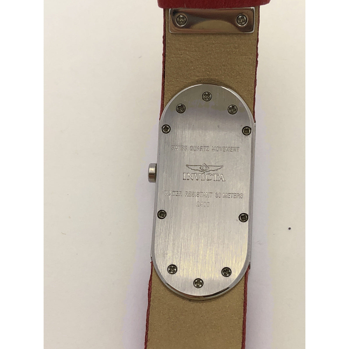 Invicta Ladies Real Diamonds Quartz Red Dial Diamond Markers Watch 2400