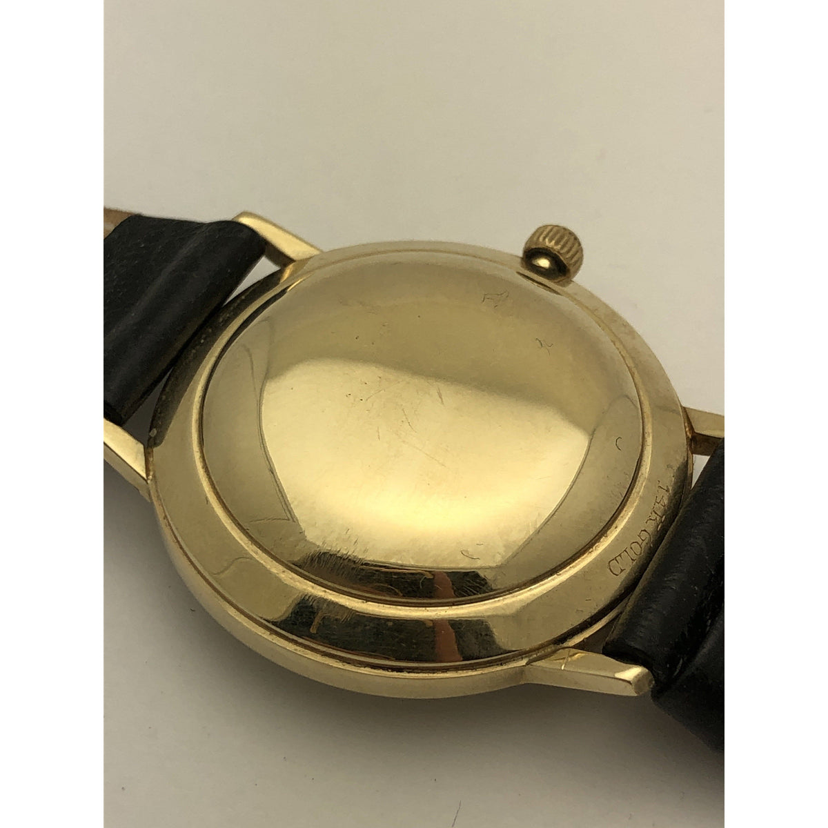 Tiffany & Co. Unisex 14K Gold Case Black Leather Strap Automatic Watch