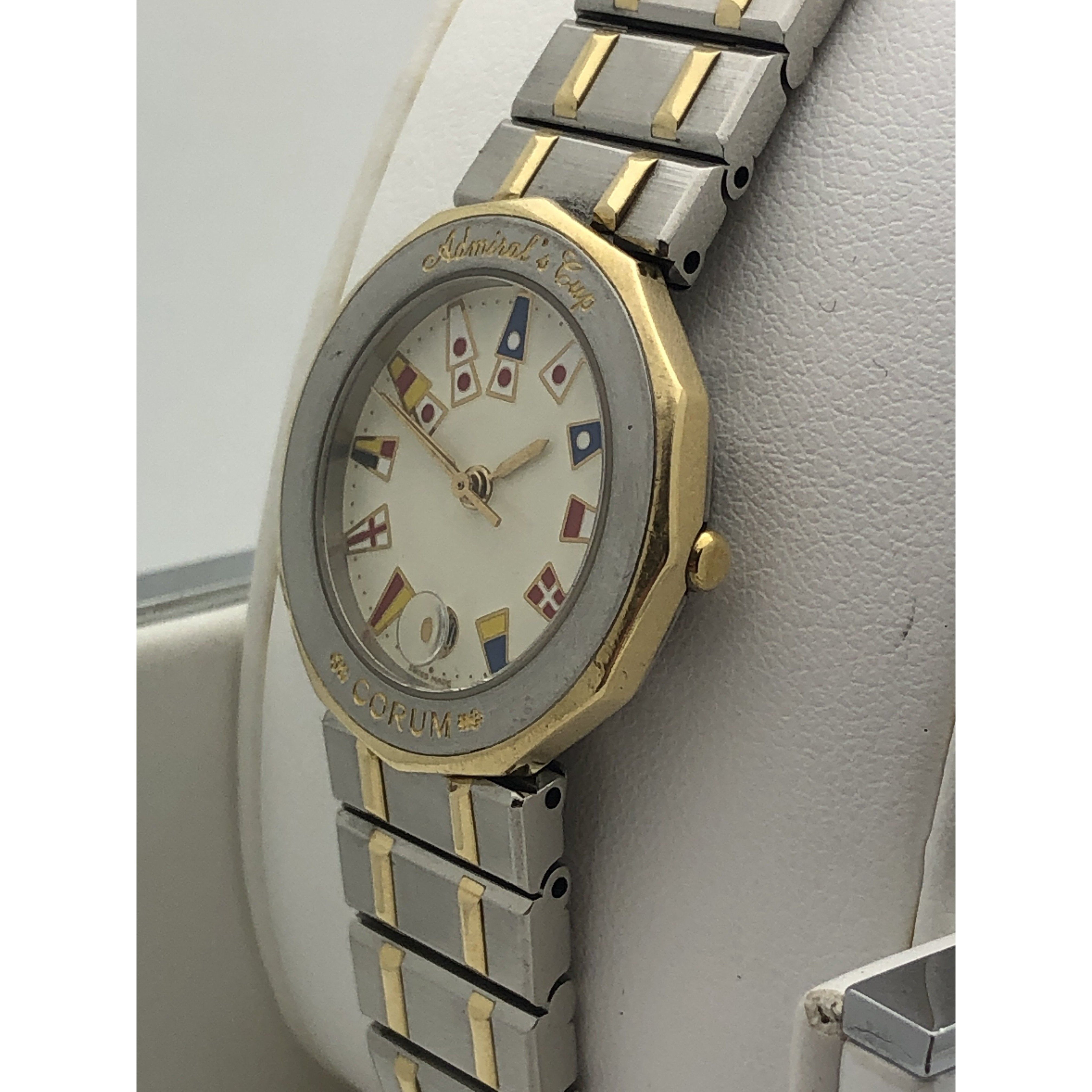 Corum Admirals Cup White Dial Two Tone Stainless Steel Bracelet