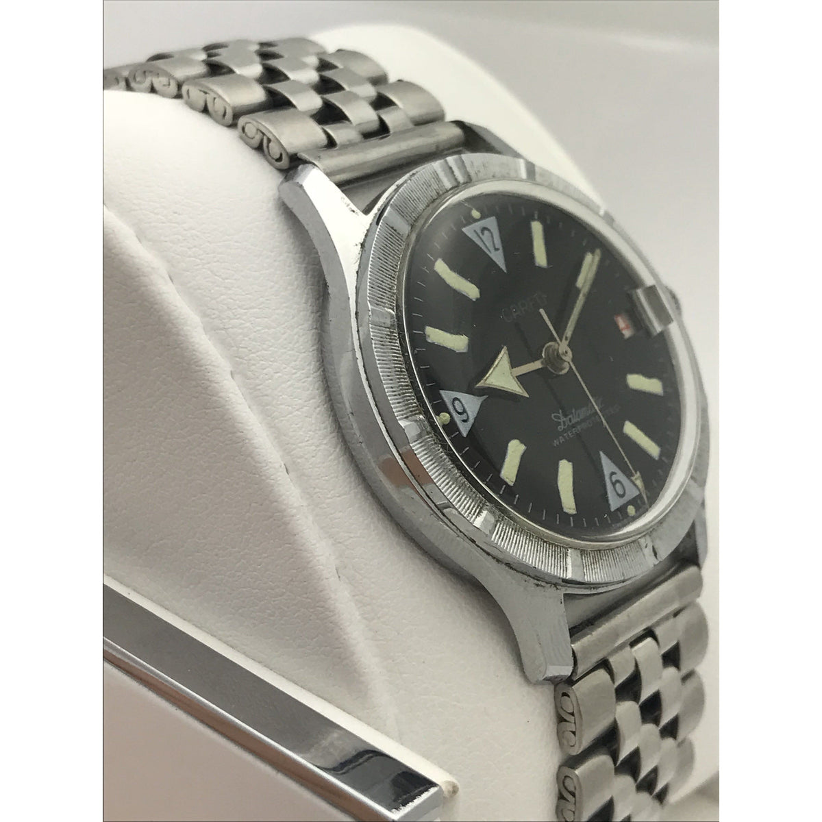 Carfo Men's Datamatic Black Dial Stainless Steel Watch 12735