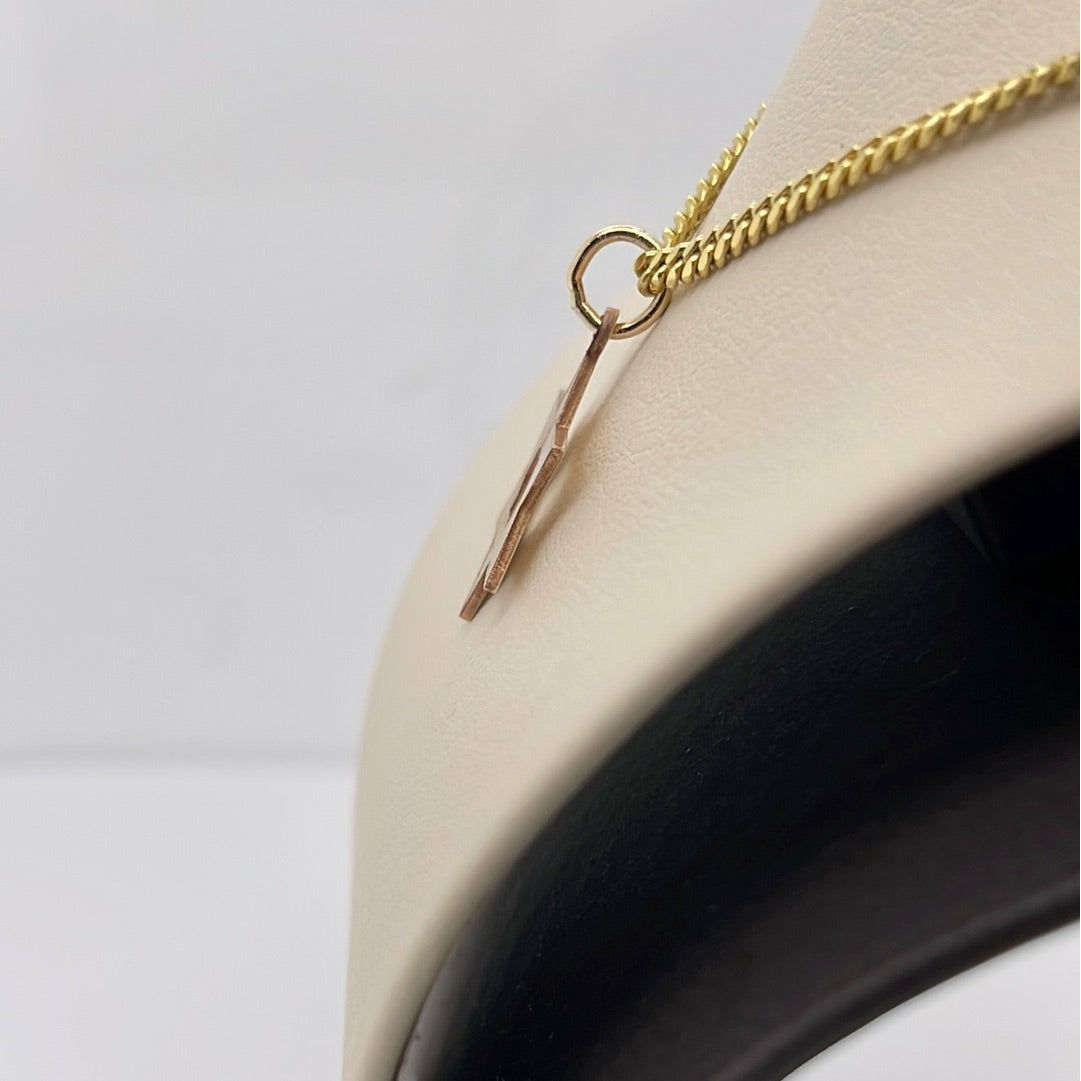 14K Yellow Gold Star of David Charm Pendant P069