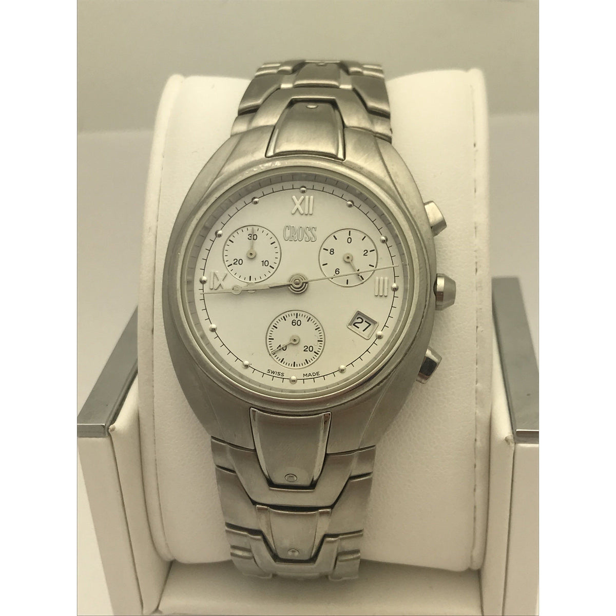 Cross Men's White Dial Stainless Steel Bracelet Watch GW20B