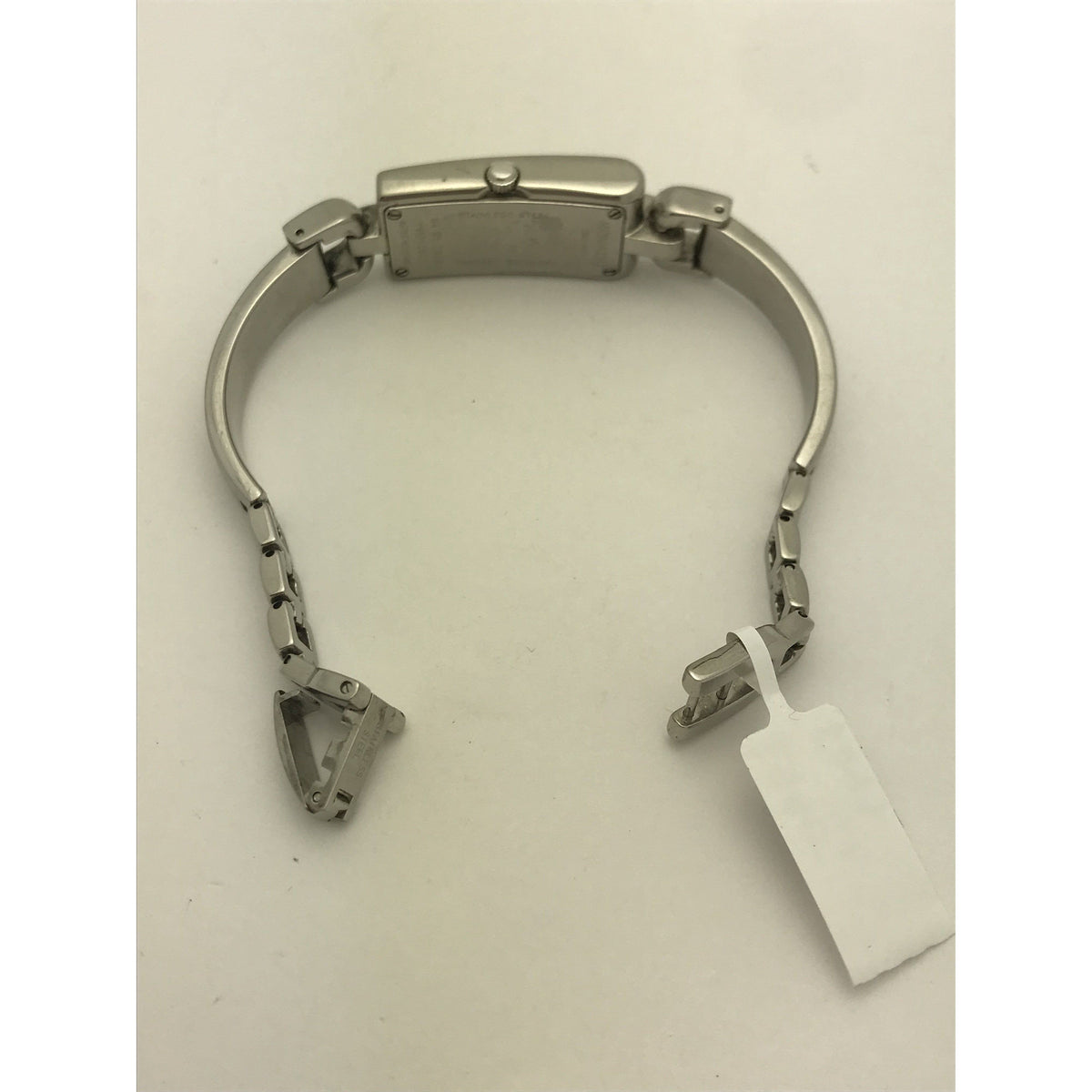 Movado Ladies Rectangle Silver Dial Stainless Steel Bracelet Watch 9575160