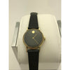 Movado Ladies 14K Yellow Gold Case Black Dial Black Leather Strap Watch