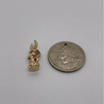 14K Yellow Gold Rabbit Charm Pendant P025