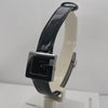 Gucci Ladies Black Dial 'G' Silver Shape Black Leather Strap Watch 3600L