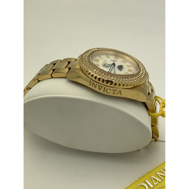 Invicta Ladies White MOP Dial Gold Tone Stainless Steel Watch 23830