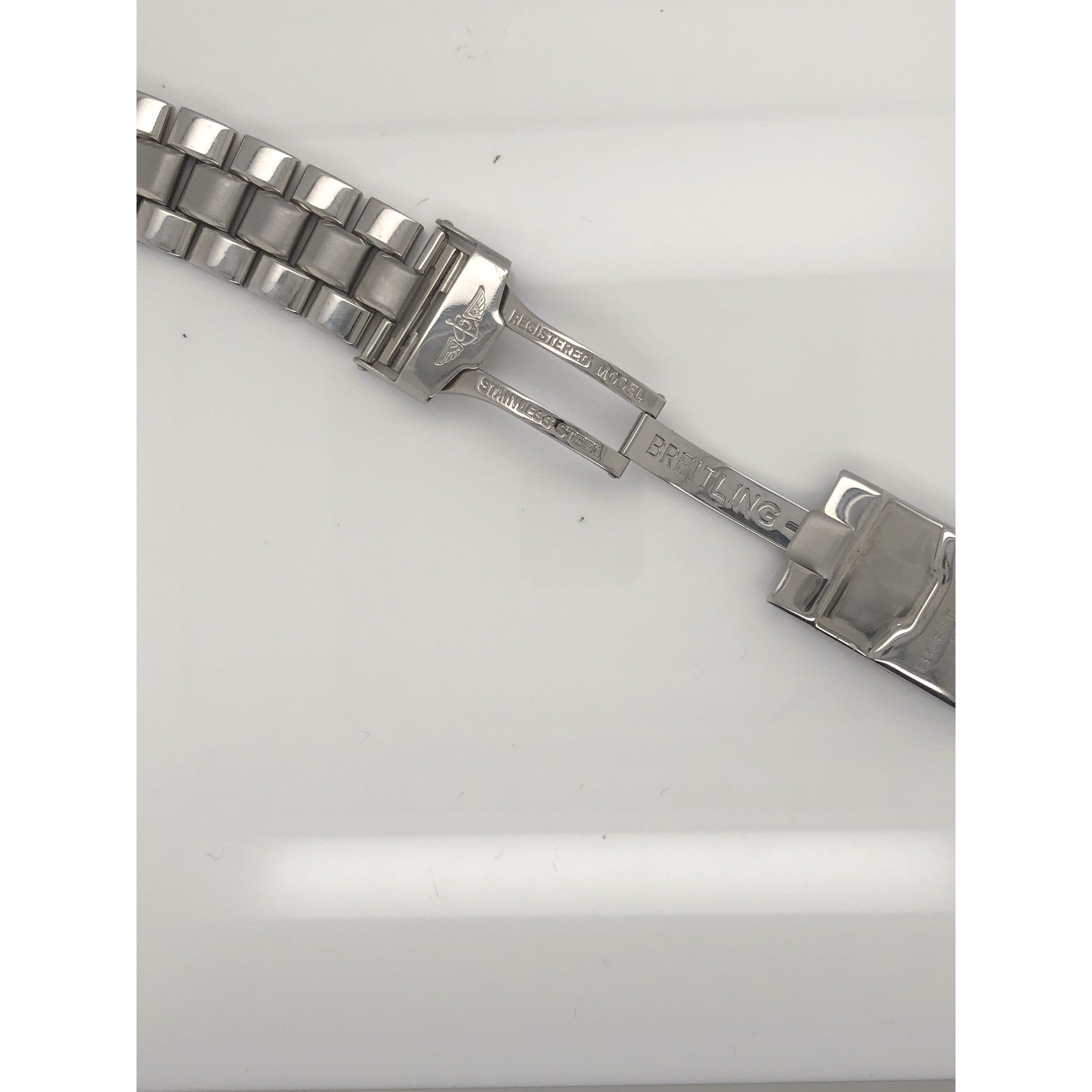Breitling Silver Stainless Steel Strap Deployment Buckle 20-18 mm